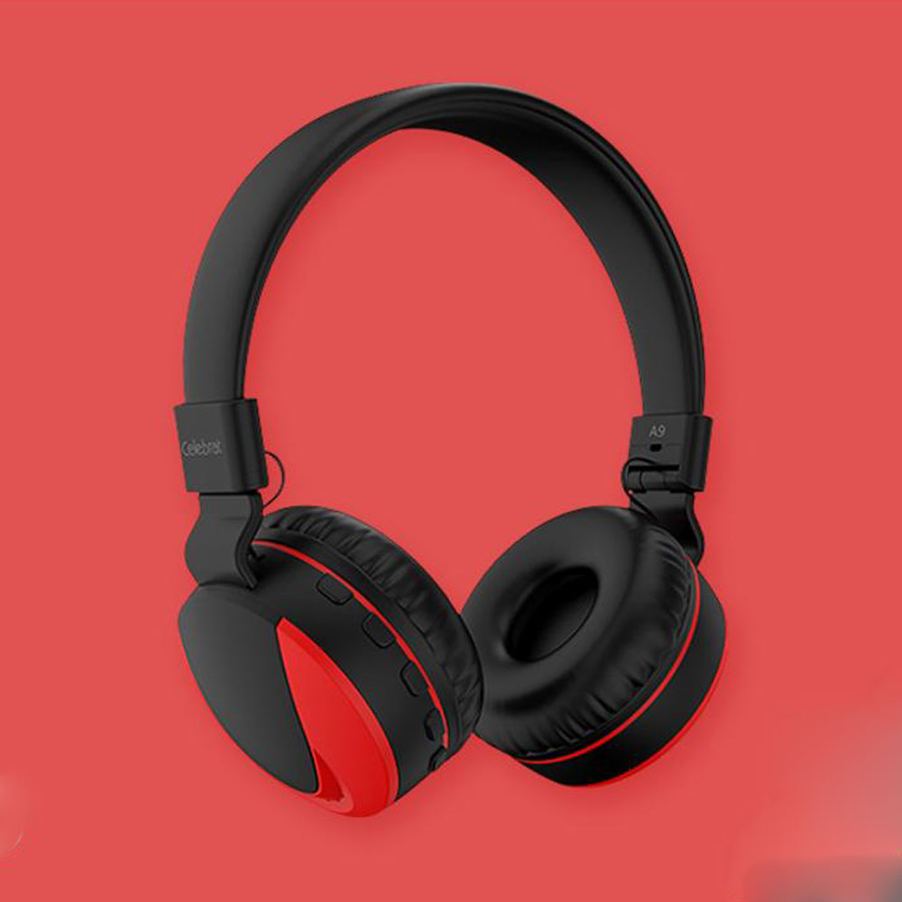 Shocked Bass HD Wireless Bluetooth Stereo Headphone A9 (RED)